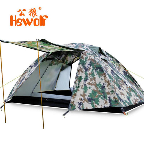 Hewolf Double-Layer Camo Camping Tent